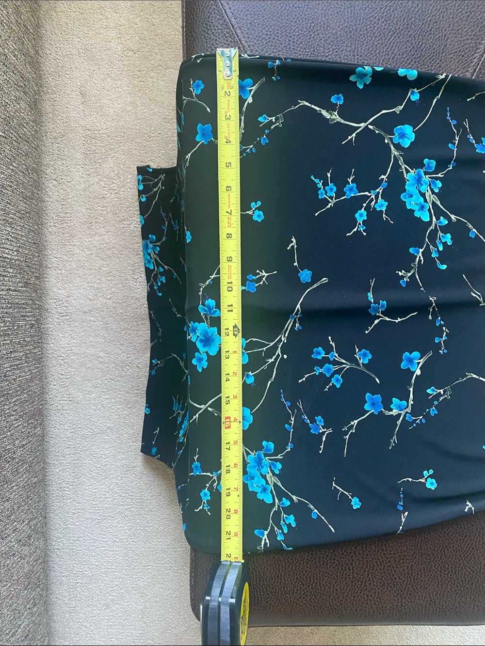 AGB Black Maxi Dress with Blue Floral Print - Picture 14 of 14